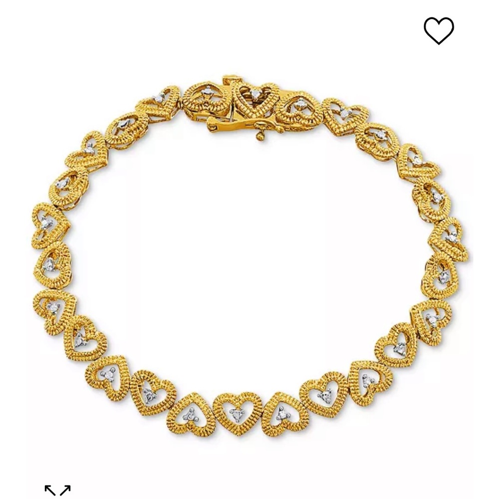 Diamond heart link bracelet